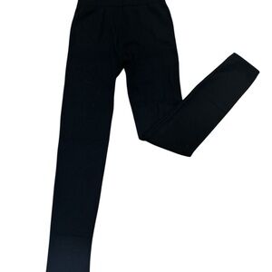 NWOT women's black ribbed stretch leggings, full length, fits many sizes 2-8